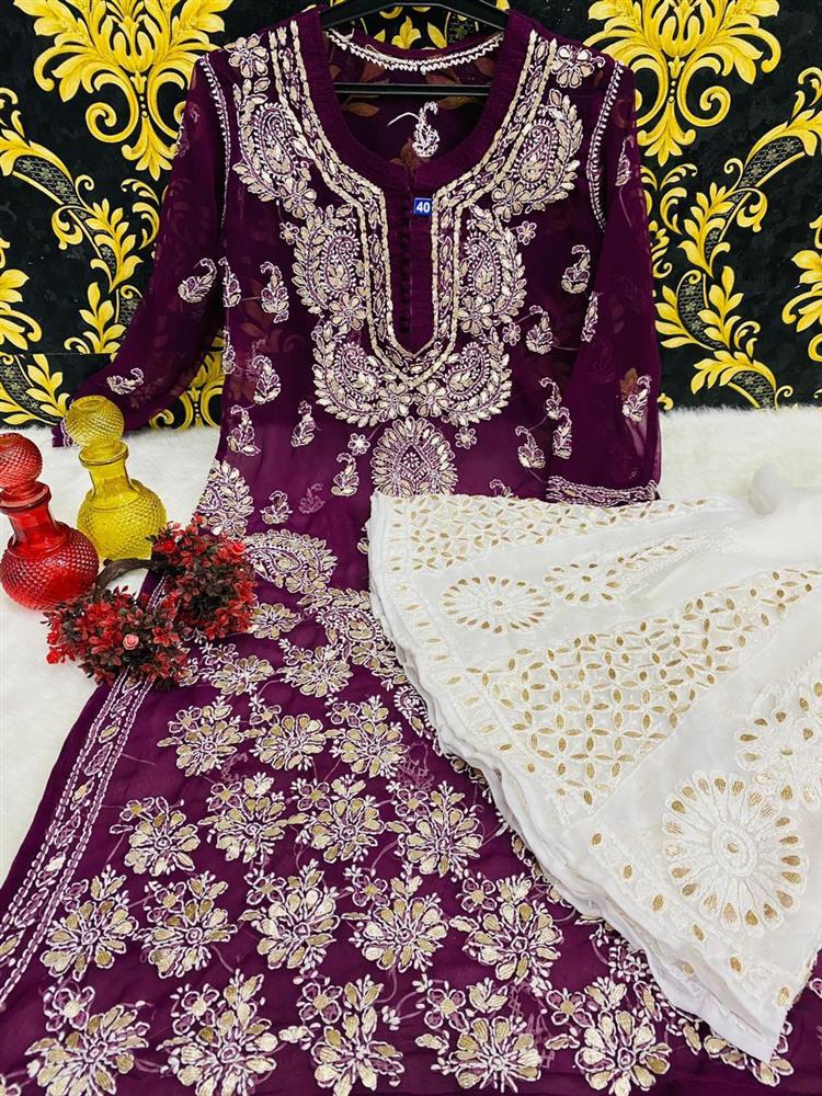 Chikankari Gottapati work with sarara