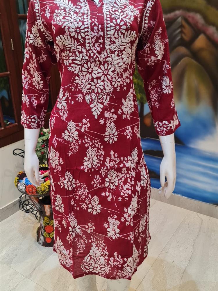 Chikankari Printed Kurti