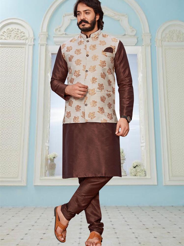 Jacquard Jacket with Kurta Sets