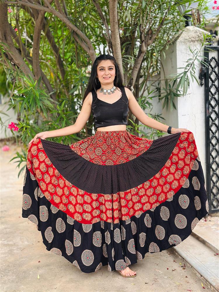 Ajrakh & Indigo Print Skirt