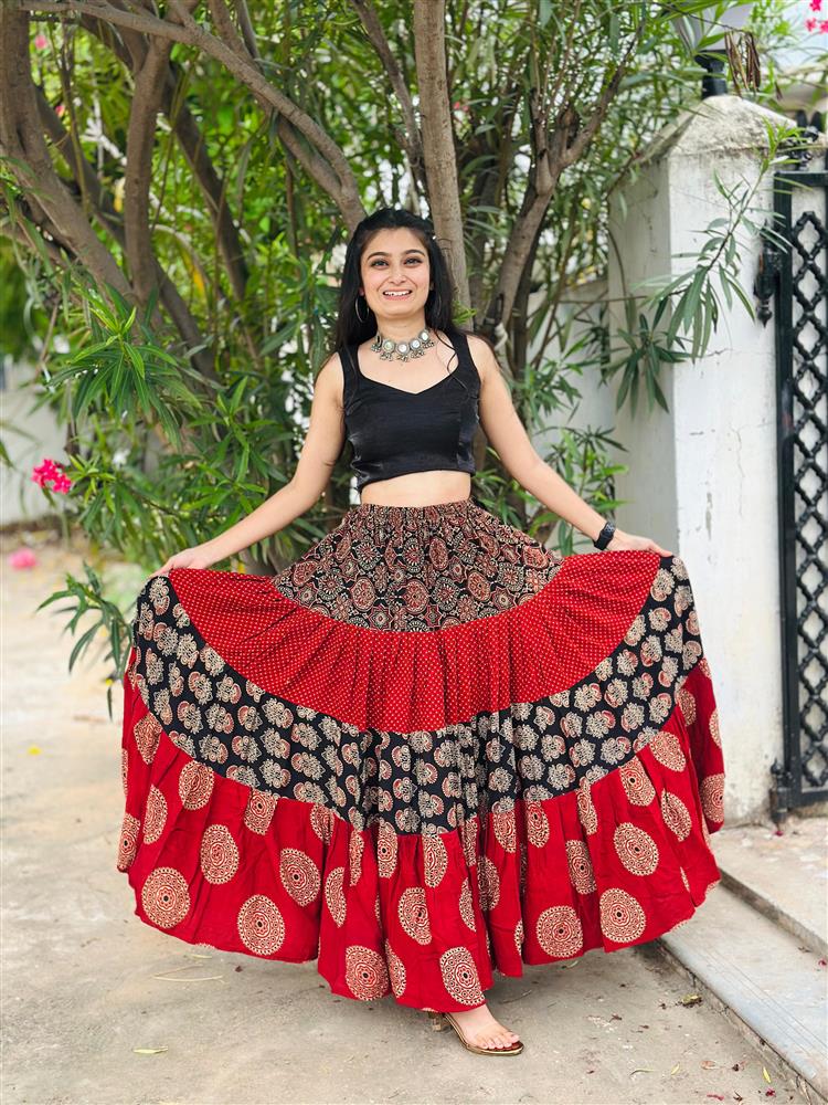 Ajrakh & Indigo Print Skirt