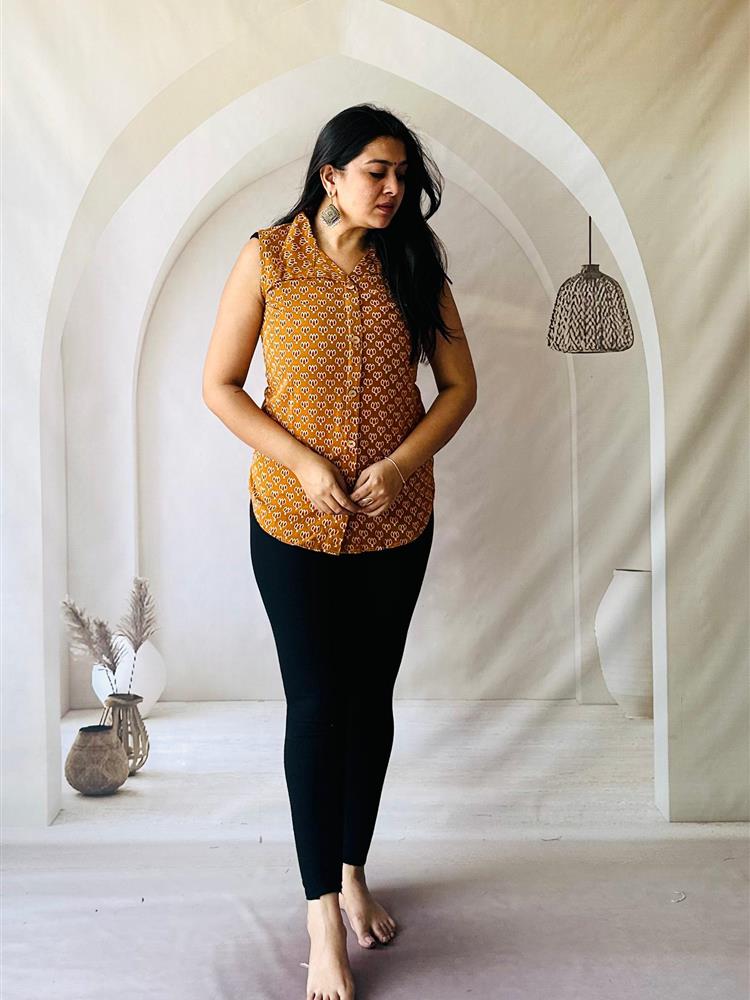 Ajrakh Hand Block Short Kurti