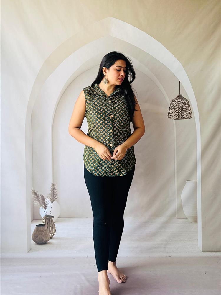 Ajrakh Hand Block Short Kurti