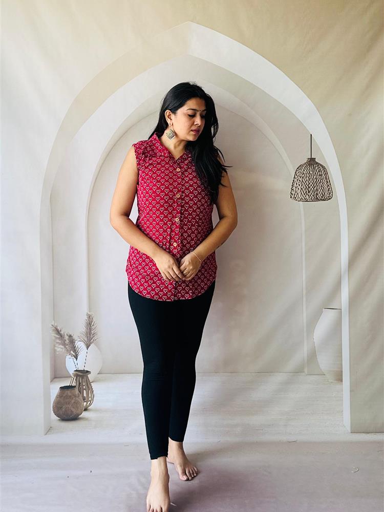 Ajrakh Hand Block Short Kurti