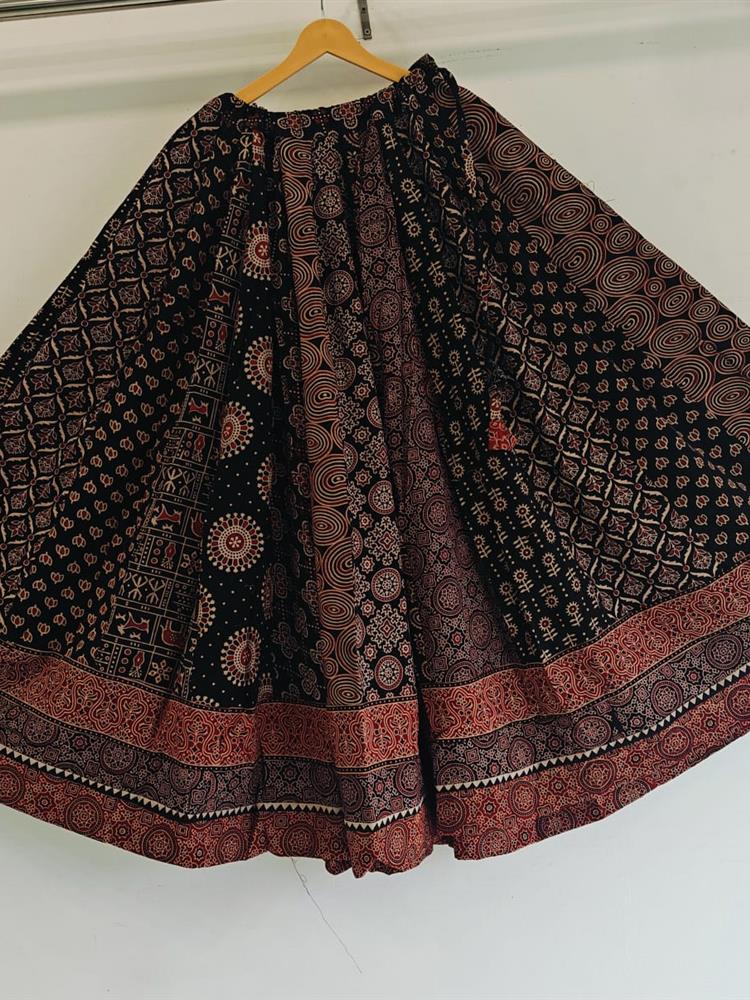 Ajrakh Vegetable Print Skirt