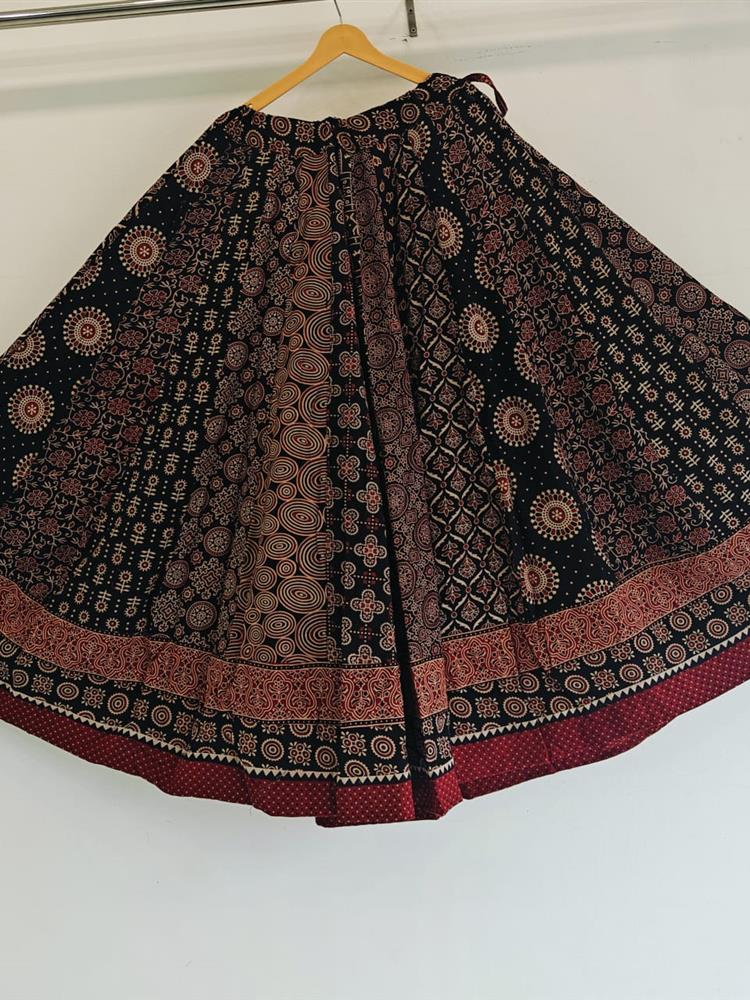 Ajrakh Vegetable Print Skirt