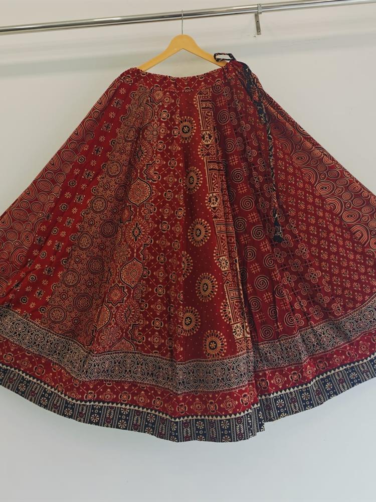 Ajrakh Vegetable Print Skirt