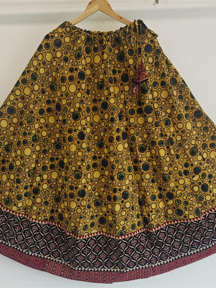 Ajrakh Vegetable Print Skirt