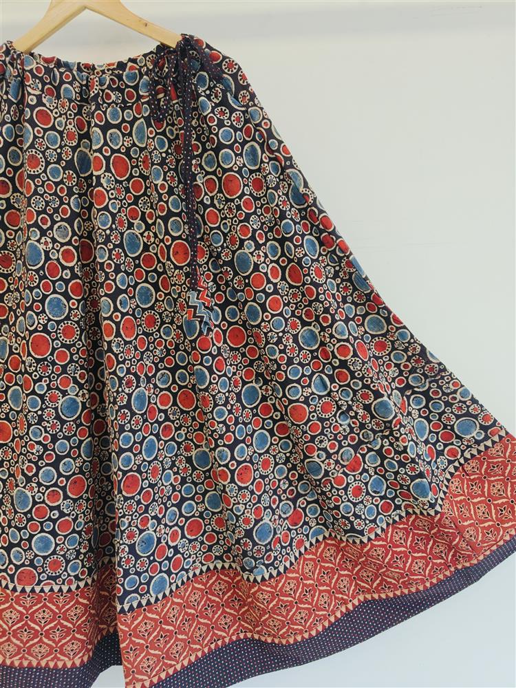 Ajrakh Vegetable Print Skirt