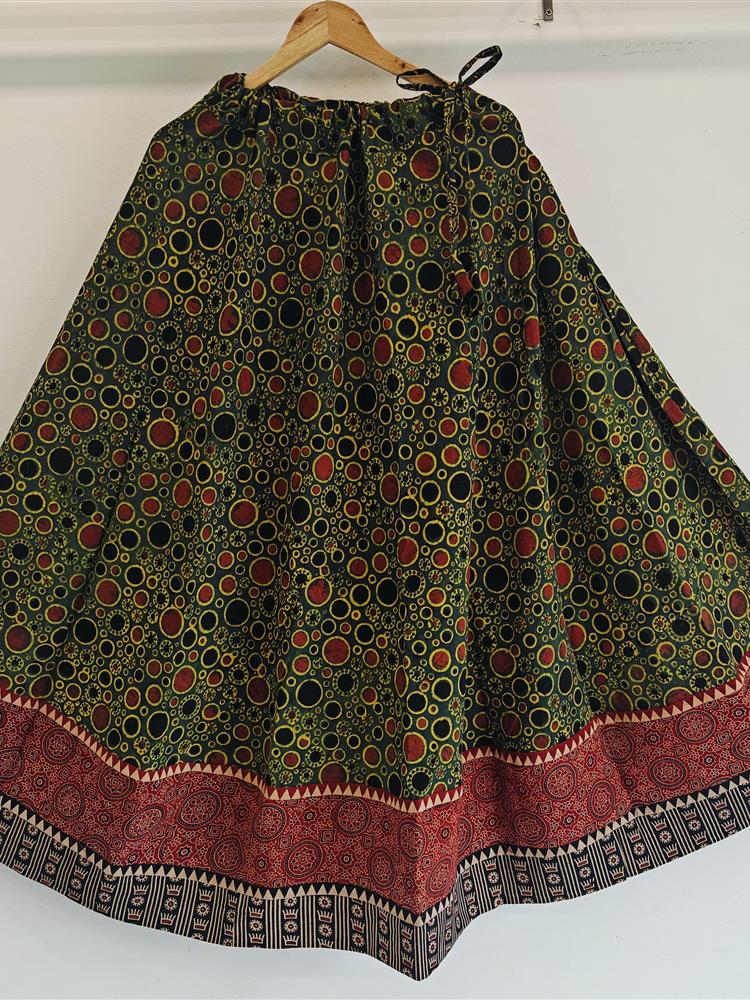 Ajrakh Vegetable Print Skirt