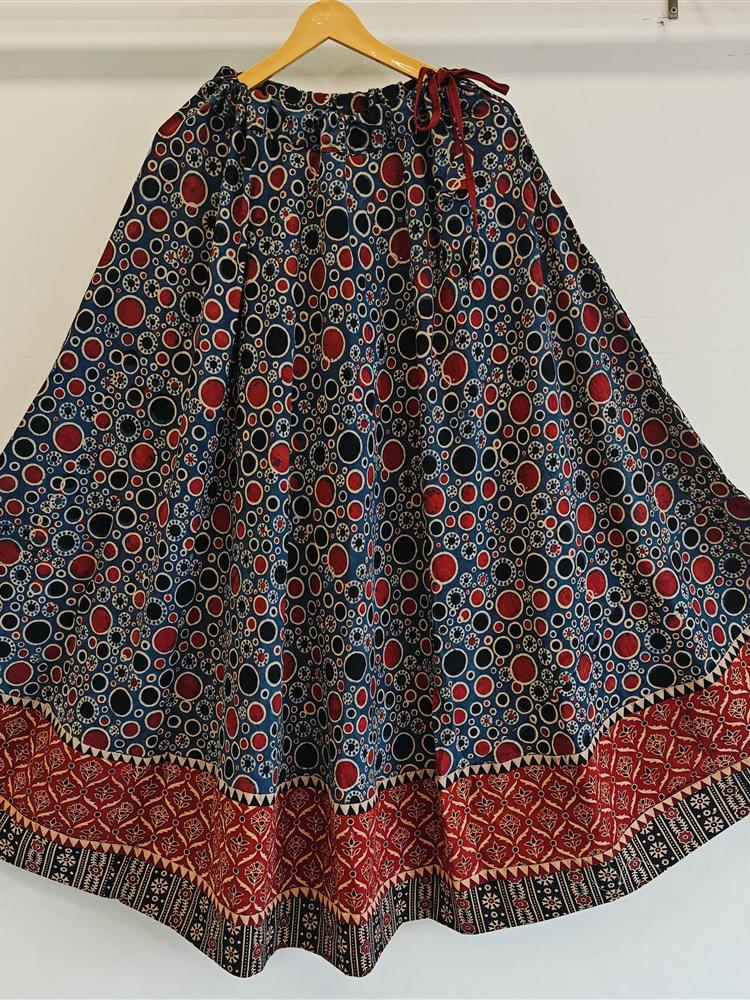 Ajrakh Vegetable Print Skirt