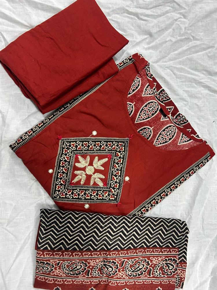 Ajrakh Print 3 Pcs Shuit 