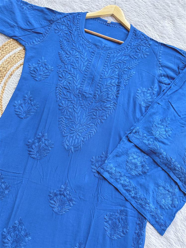Dye Chikankari Kurti Pallazo