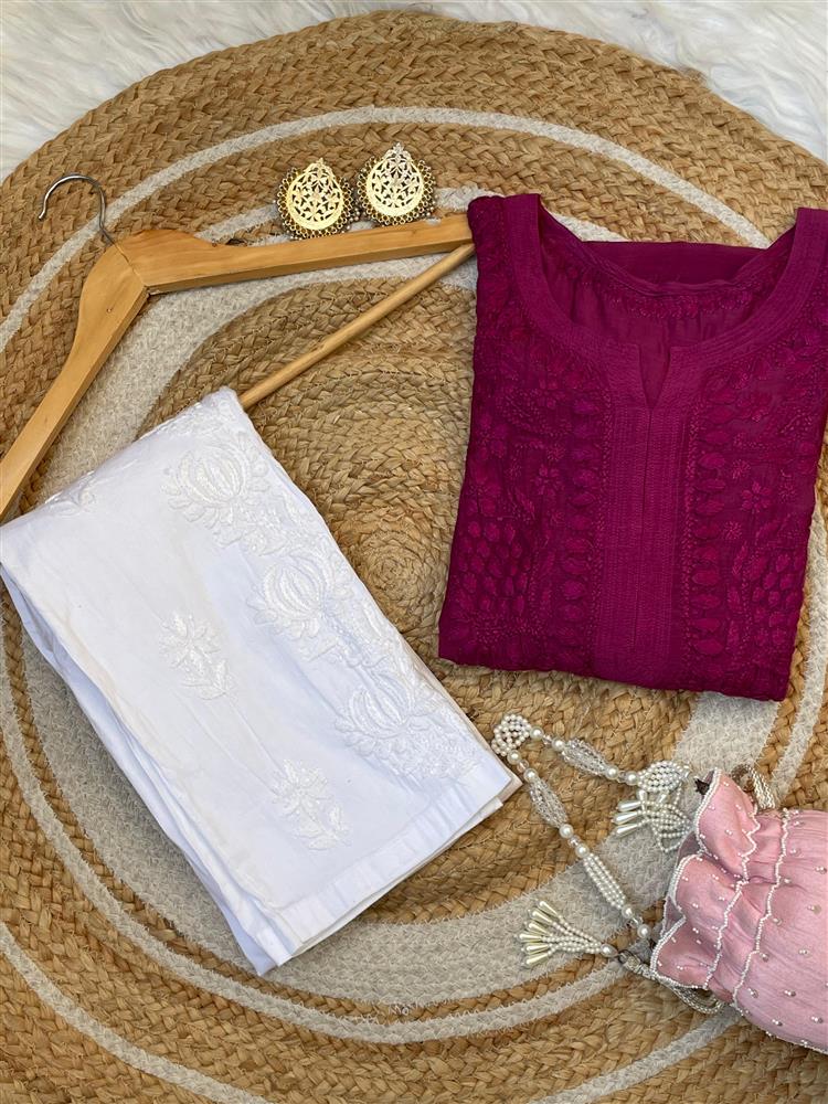 Muslin Chikankari Kurti 