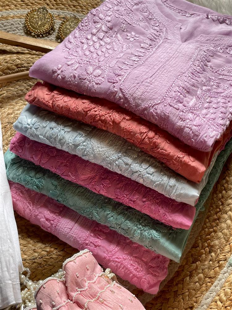 Muslin Chikankari Kurti 