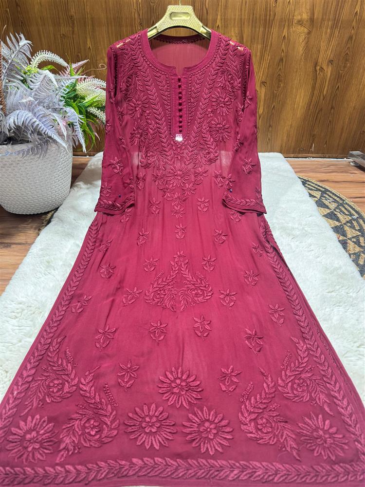 HeVy Chikankari Kurti 3 Pc Shuit