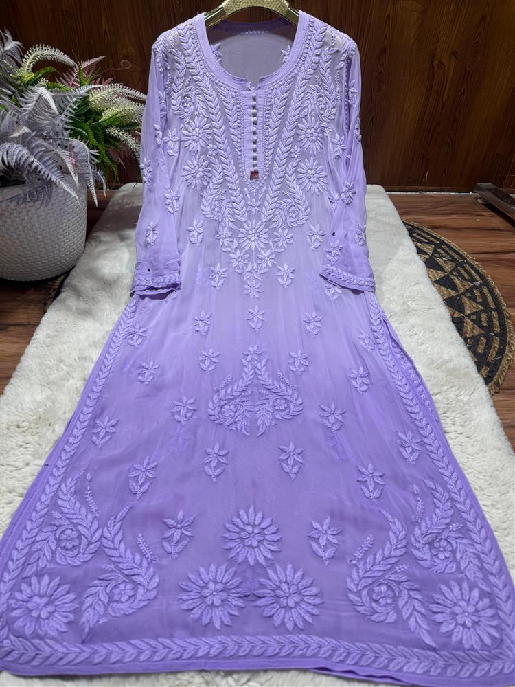HeVy Chikankari Kurti 3 Pc Shuit