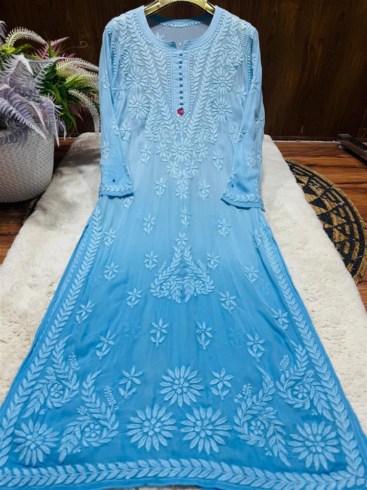 HeVy Chikankari Kurti 3 Pc Shuit