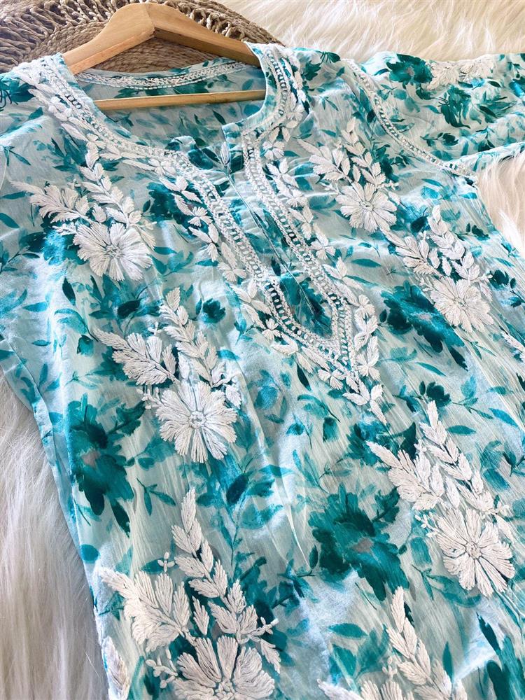 Printed Chikankari Kurti