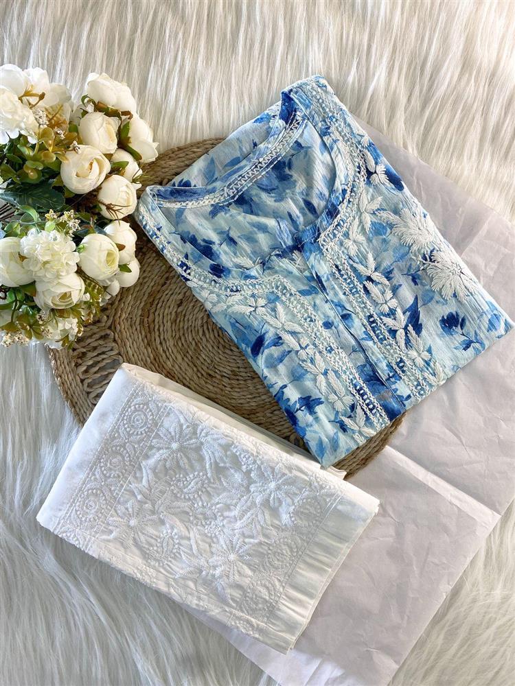 Printed Chikankari Kurti