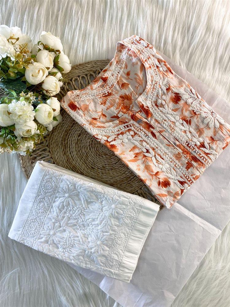 Printed Chikankari Kurti