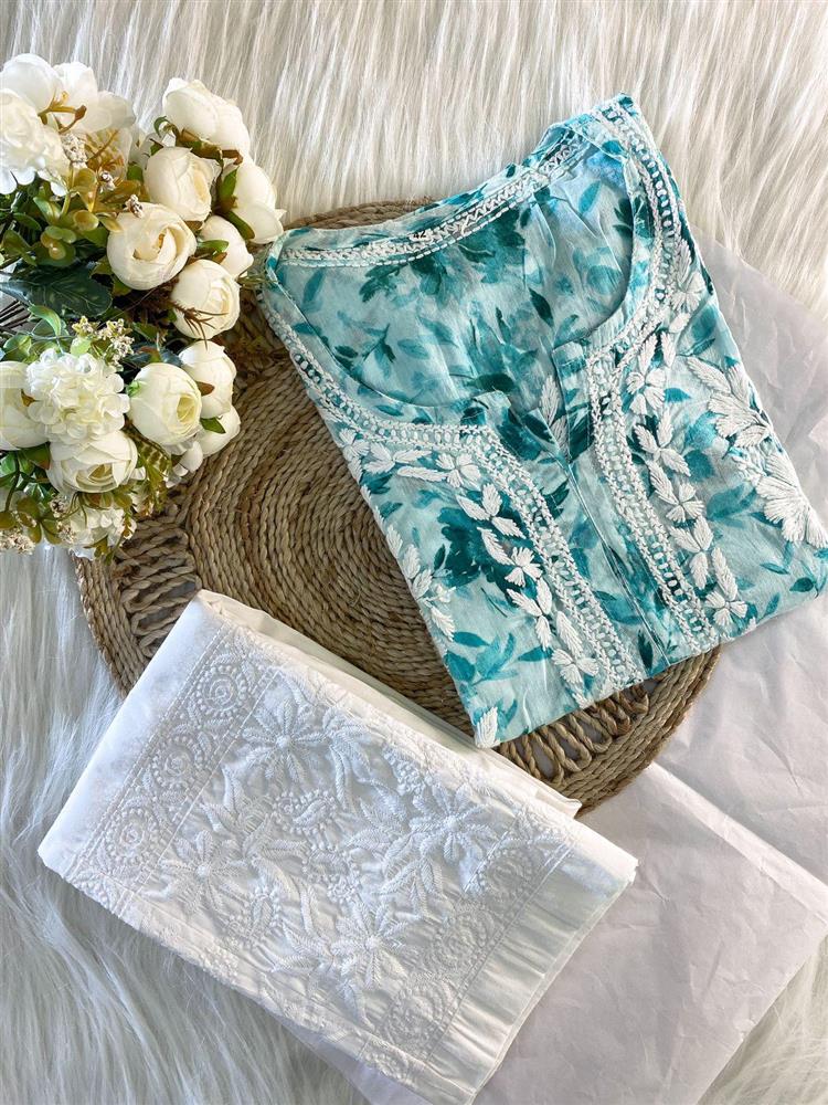 Printed Chikankari Kurti