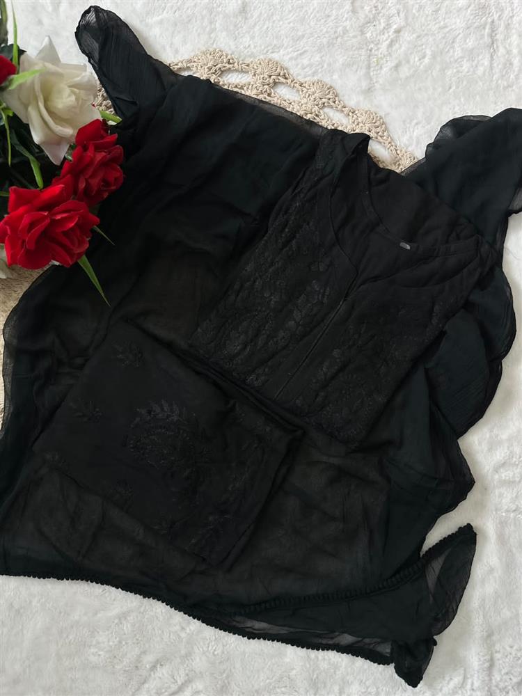 Chikankari Dyed 3 pc Shuit 