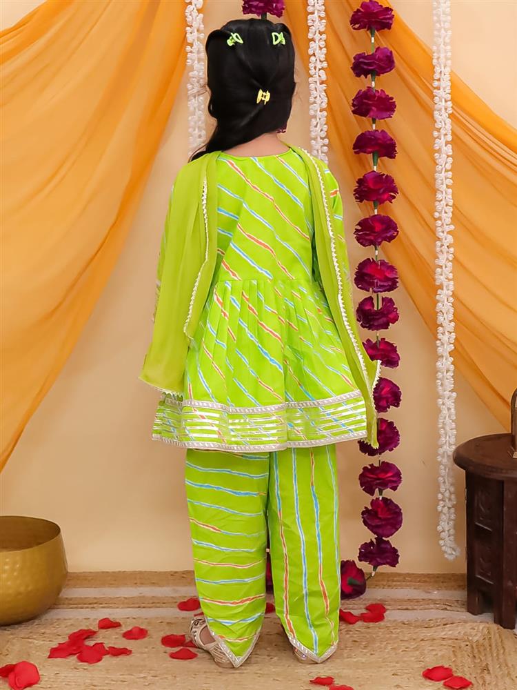 Leheriya Peplum Kurta Dhoti with Dupatta 