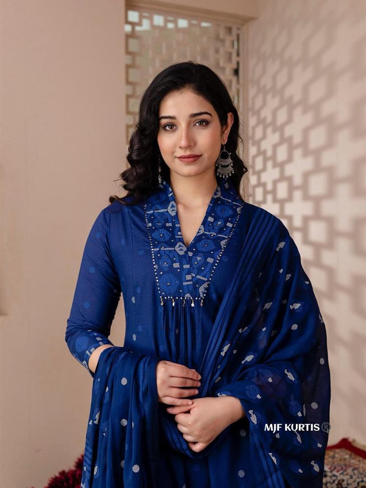 Cotton kurti pant dupatta setp