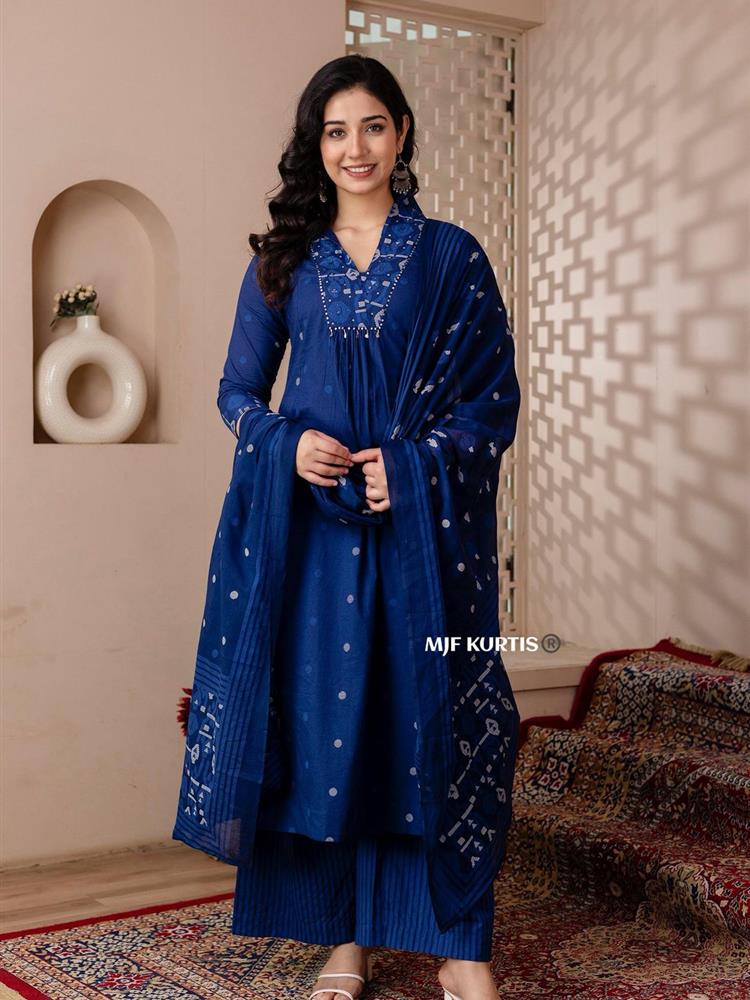 Cotton kurti pant dupatta setp