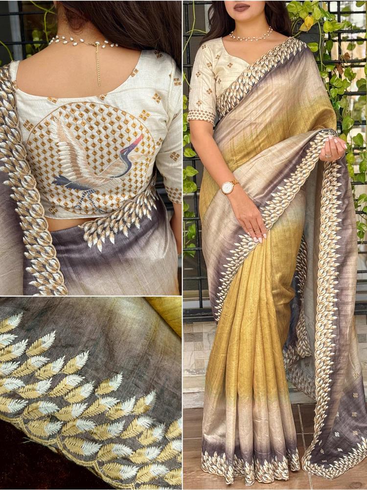 Tussar Silk Designer Saree