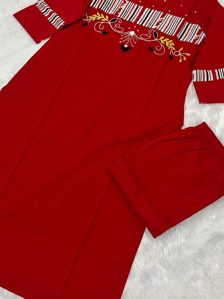 Cotton kurti pant dupatta setp