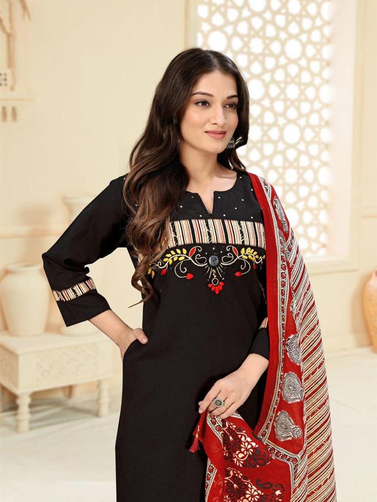 Cotton kurti pant dupatta setp
