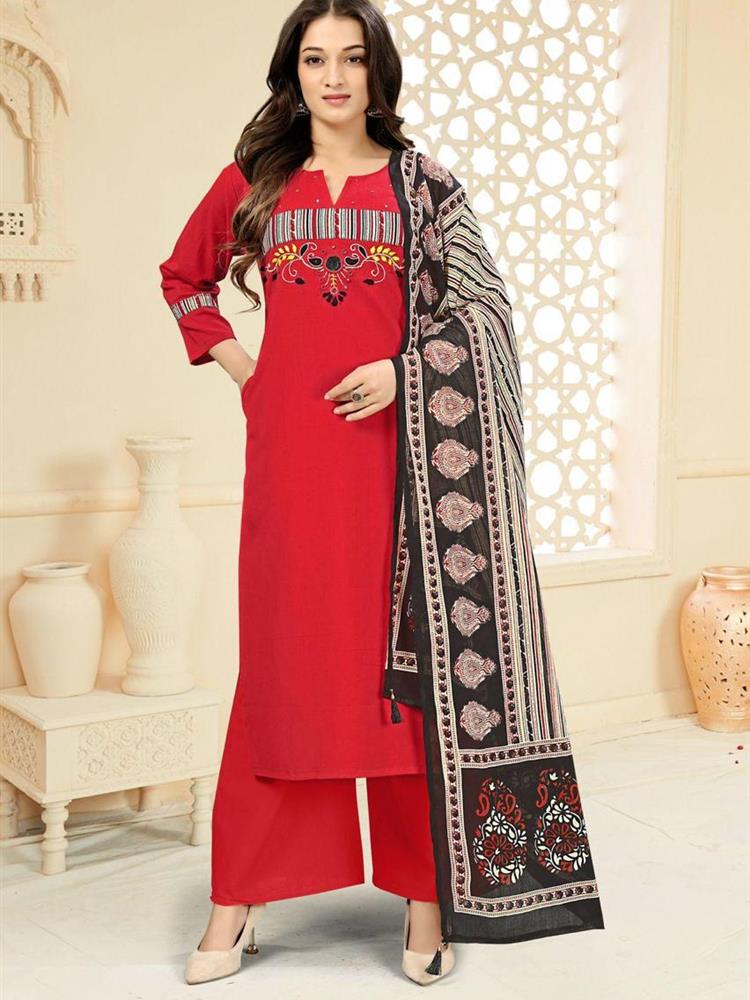 Cotton kurti pant dupatta setp