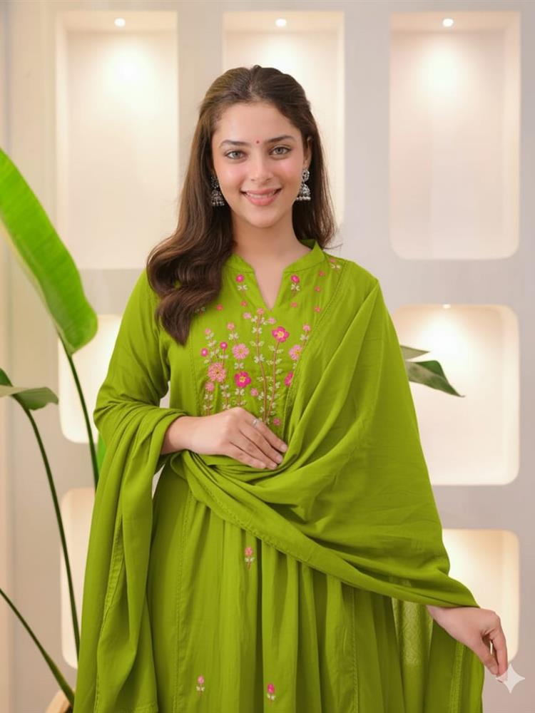 Cotton kurti pant dupatta setp