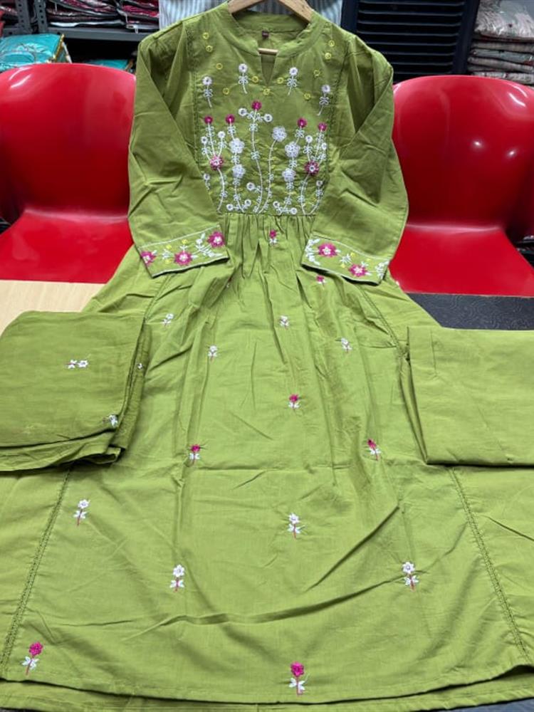 Cotton kurti pant dupatta setp