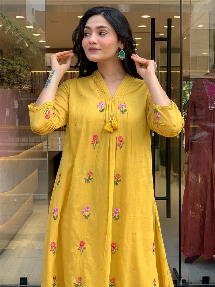 Cotton kurti pant dupatta setp