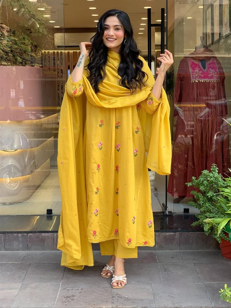 Cotton kurti pant dupatta setp