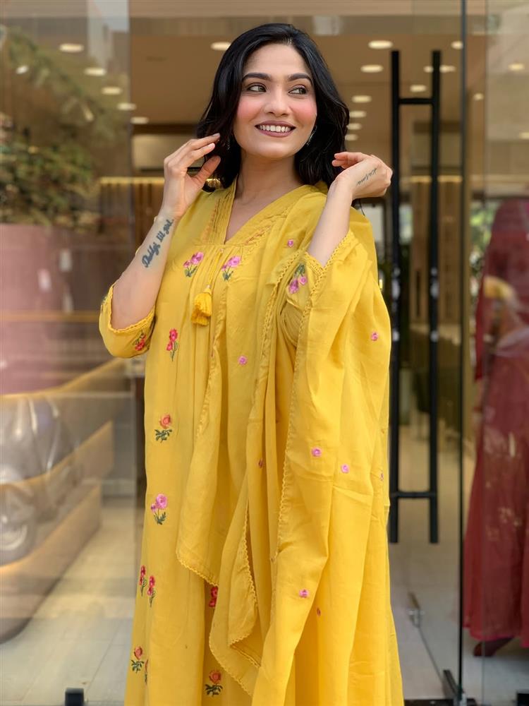 Cotton kurti pant dupatta setp