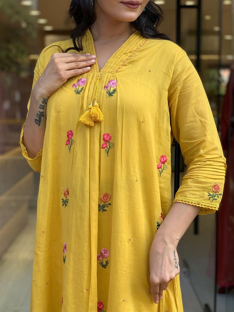 Cotton kurti pant dupatta setp