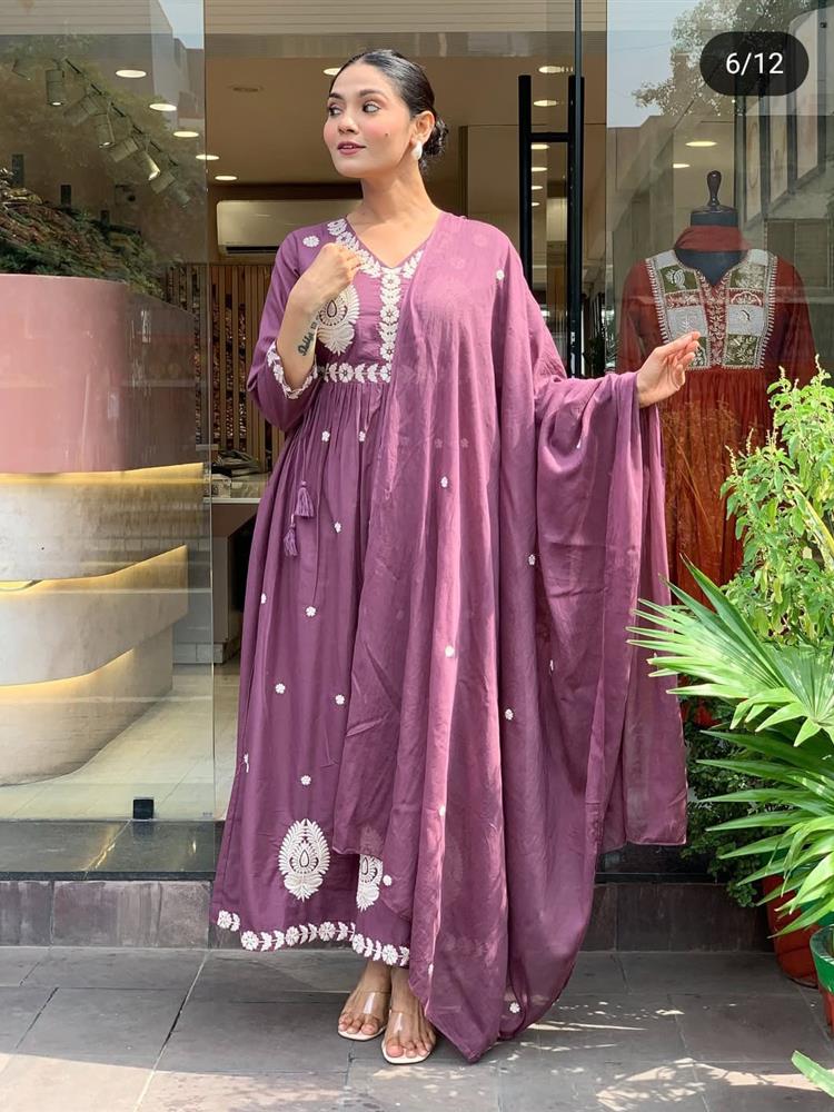 Cotton kurti pant dupatta setp