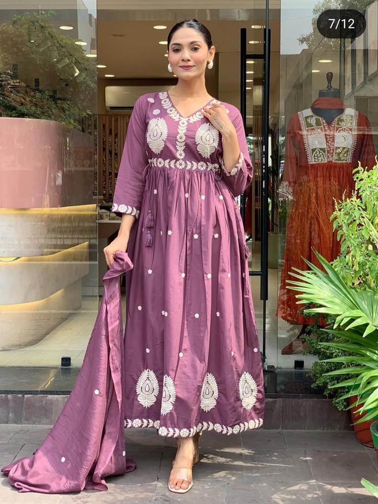 Cotton kurti pant dupatta setp