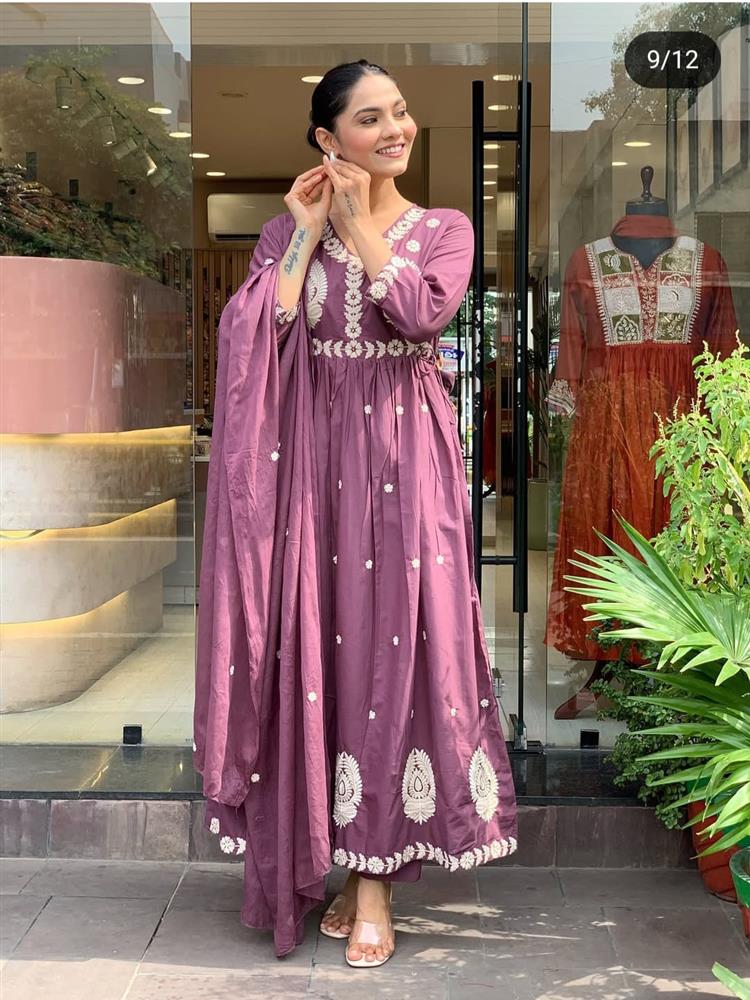 Cotton kurti pant dupatta setp