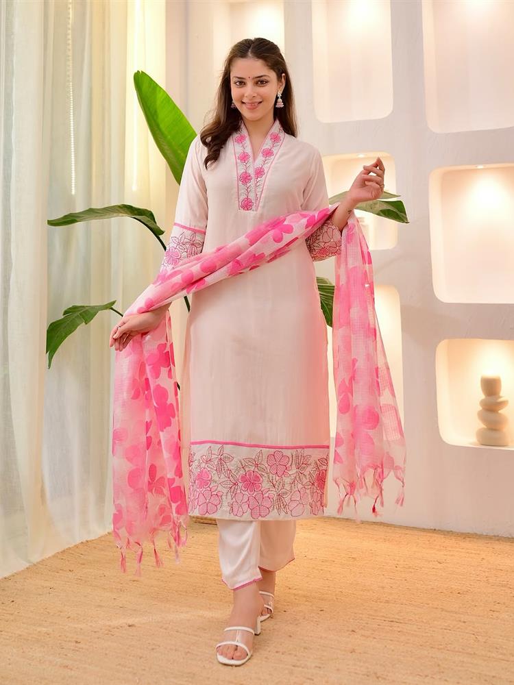 Cotton kurti pant dupatta setp