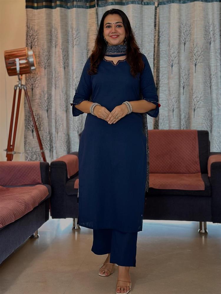 Cotton kurti pant dupatta setp