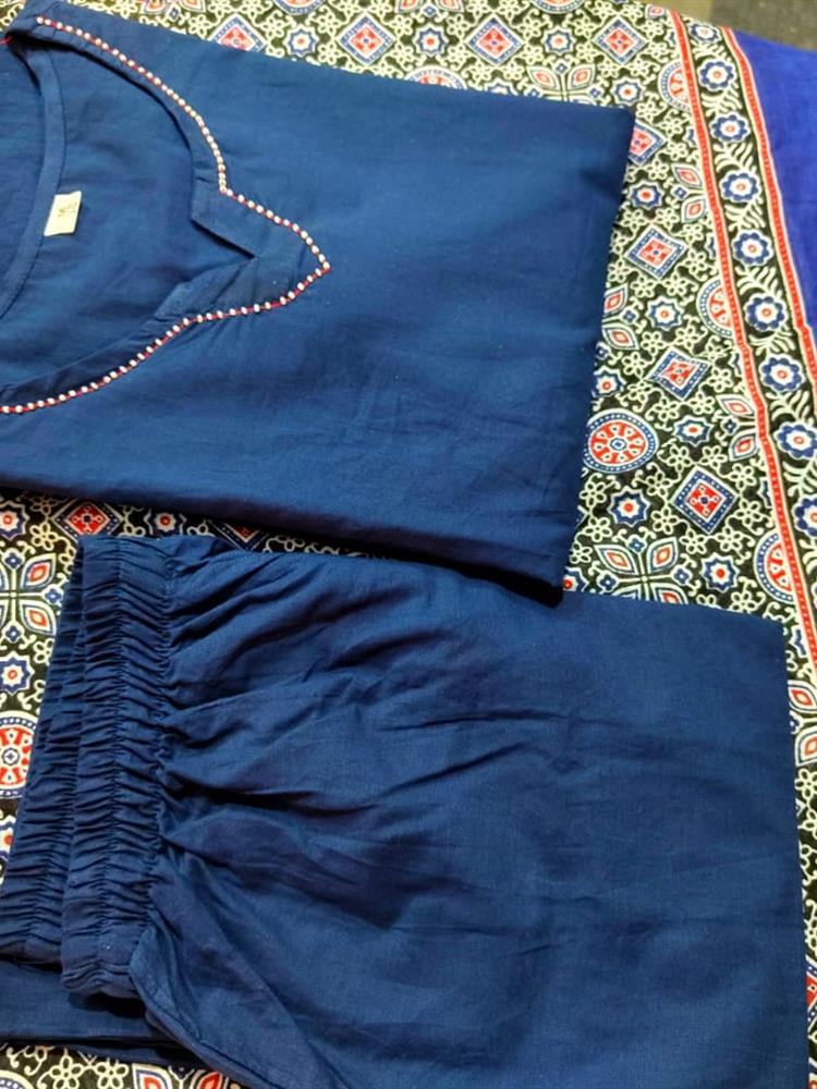 Cotton kurti pant dupatta setp