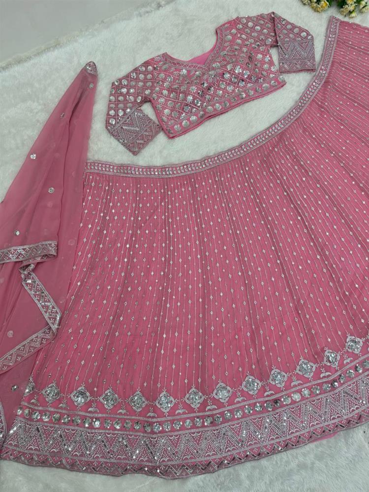 Bridal Wear Heavy Embroidery Sequence Work Choli With Dupatta