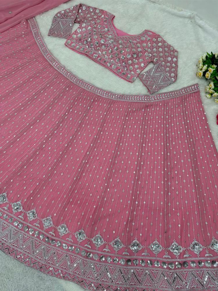 Bridal Wear Heavy Embroidery Sequence Work Choli With Dupatta