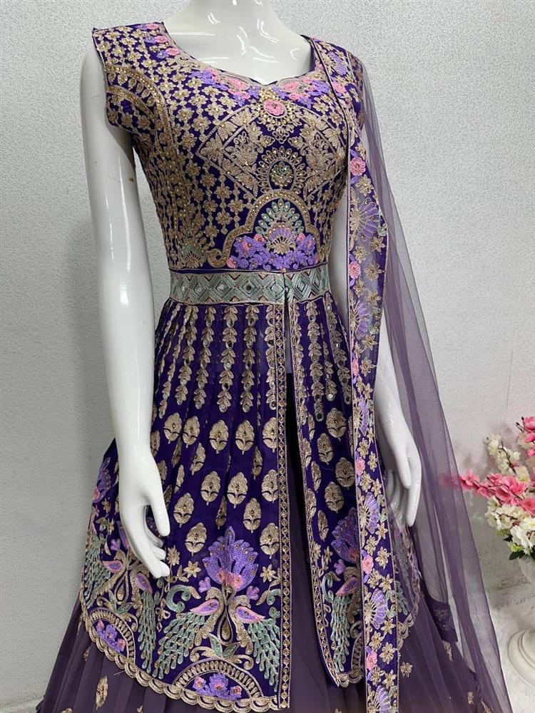 Bridal Wear Heavy CHINE Stitch Work INDOWESTERN 