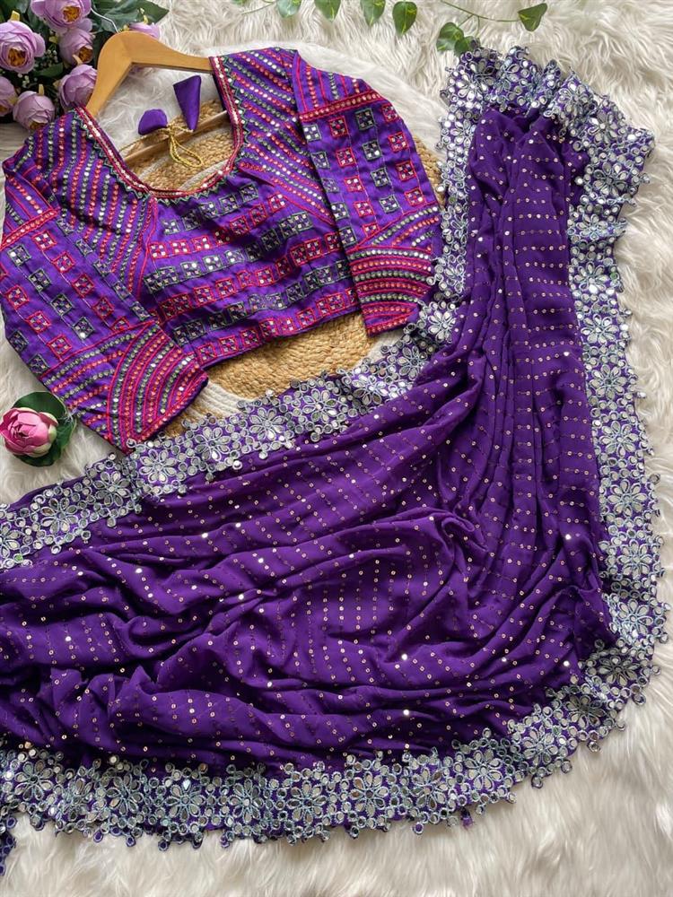 Bollywood BlockBuster Sequence with Mirror Work Saree